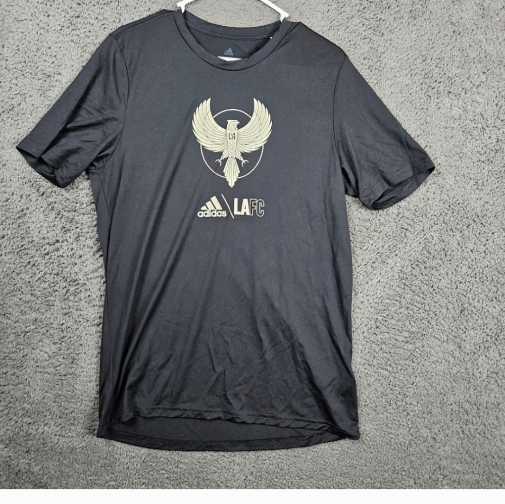 Adidas LAFC Pre Game T Shirt Mens Medium Soccer MLS Football Black Gold